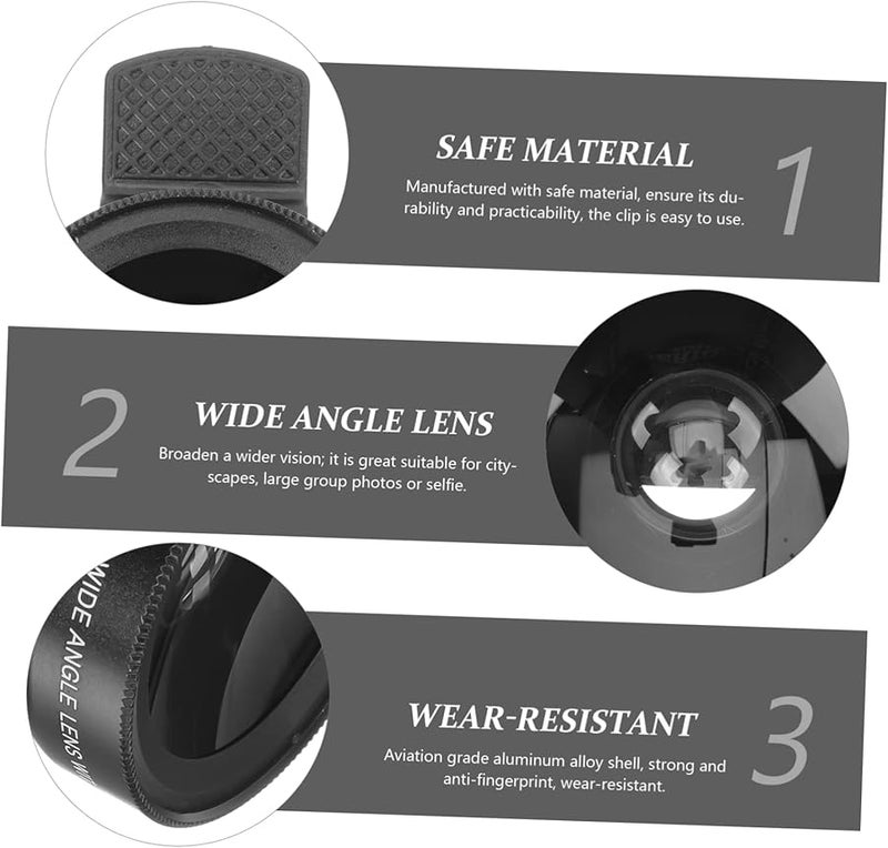 Wide Angle Macro Lens For Phone Camera Clip On External HD Fingerprint Resistant - Image 4